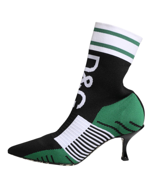 Grüne Stretch Socke Stil Stiefeletten Schuhe