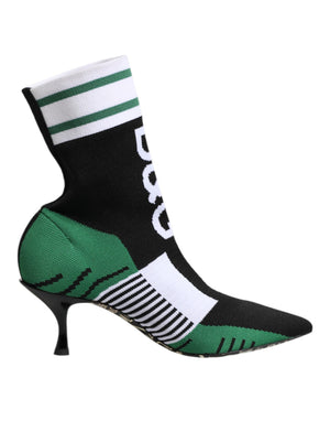 Grüne Stretch Socke Stil Stiefeletten Schuhe