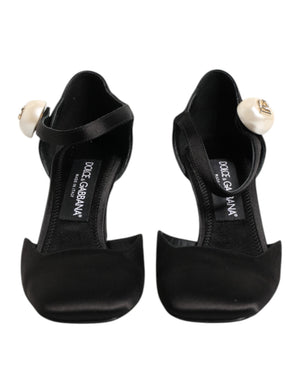 Schwarze Leder Logo-Knöchelriemen-Sandalen Schuhe