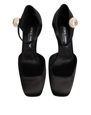 Schwarze Leder Logo-Knöchelriemen-Sandalen Schuhe