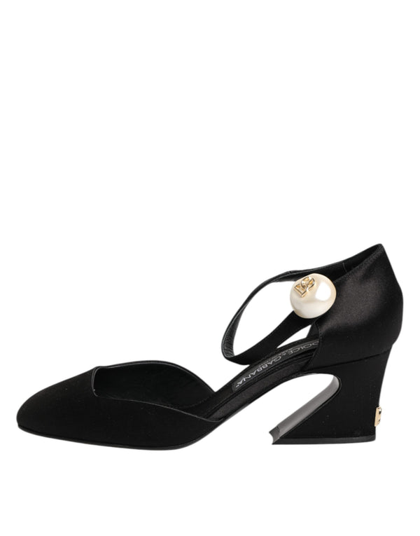 Schwarze Leder Logo-Knöchelriemen-Sandalen Schuhe