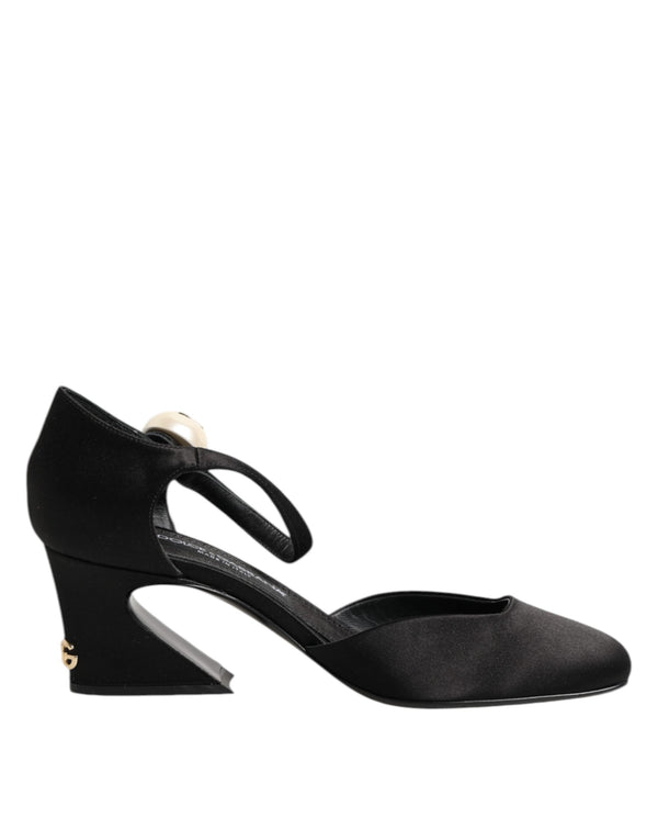 Schwarze Leder Logo-Knöchelriemen-Sandalen Schuhe