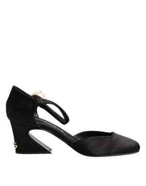 Schwarze Leder Logo-Knöchelriemen-Sandalen Schuhe