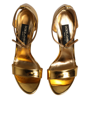 Gold Leder Plateau Keira Sandalen Schuhe