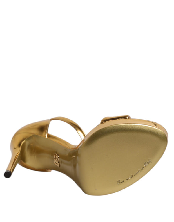 Gold Leder Plateau Keira Sandalen Schuhe
