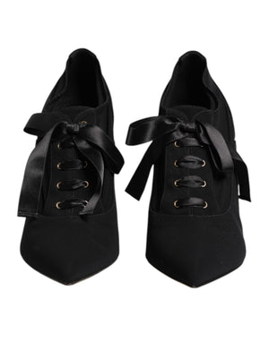 Schwarze Spitze Stiletto Heels Pumps Schuhe