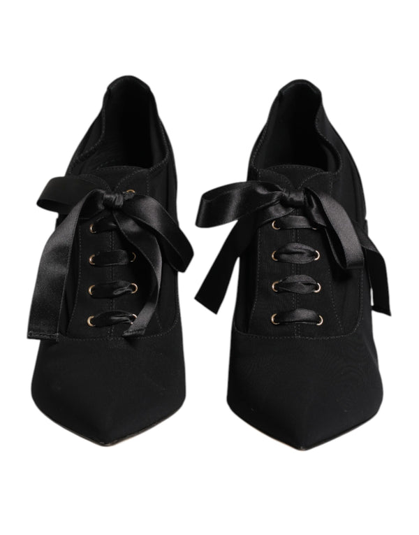 Schwarze Spitze Stiletto Heels Pumps Schuhe