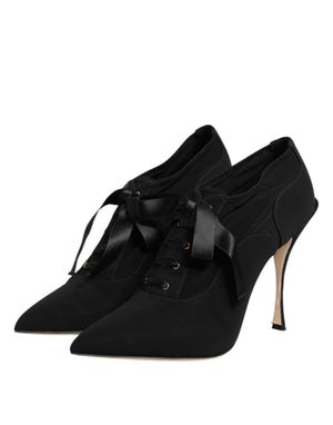 Schwarze Spitze Stiletto Heels Pumps Schuhe