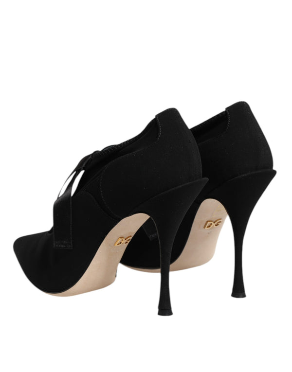 Schwarze Spitze Stiletto Heels Pumps Schuhe