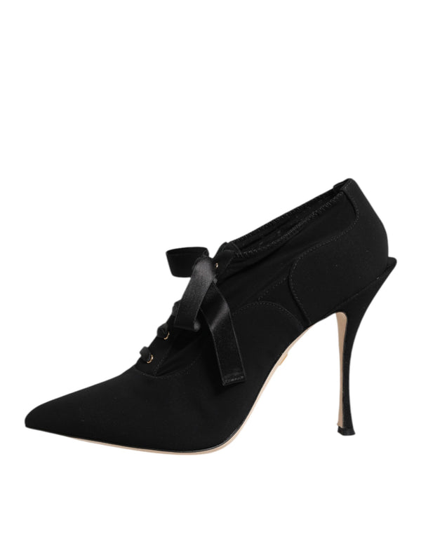 Schwarze Spitze Stiletto Heels Pumps Schuhe