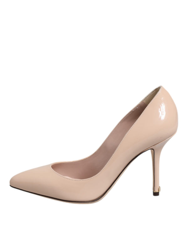 Beige Lackleder Stiletto Heel Pumps Schuhe