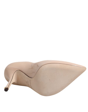 Beige Lackleder Stiletto Heel Pumps Schuhe