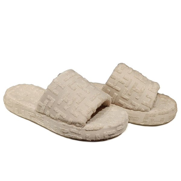 Beige Baumwolle Frauen Sandale