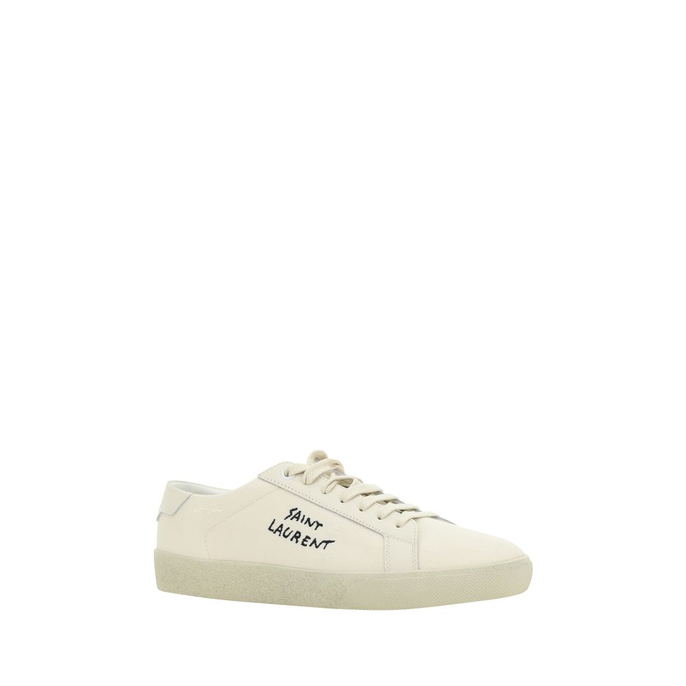 Weiße Gummisohle Sneakers mit niedrigem Schaft