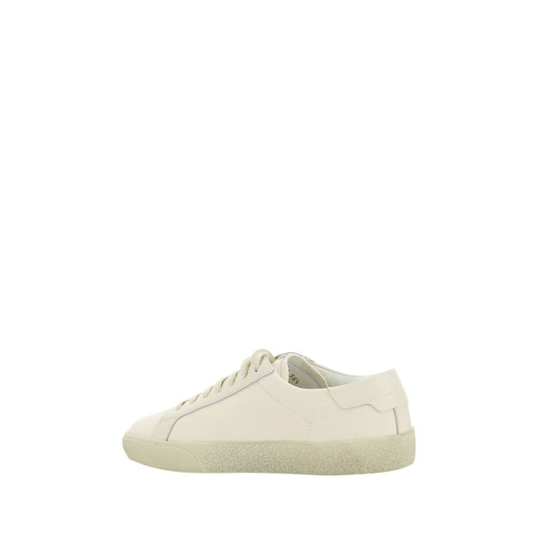 Weiße Gummisohle Sneakers mit niedrigem Schaft