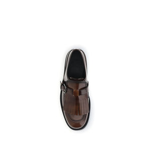 Braune Kalbshaut Bos Taurus Oxford- und Derbyschuhe