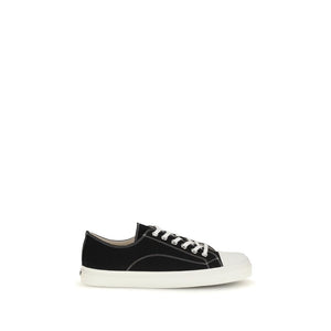 Schwarze Baumwoll-Sneaker mit niedrigem Schnitt