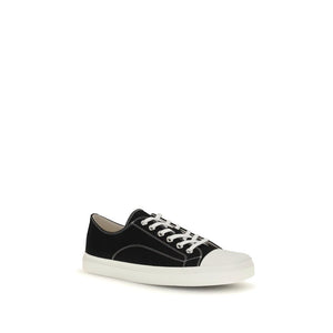 Schwarze Baumwoll-Sneaker mit niedrigem Schnitt