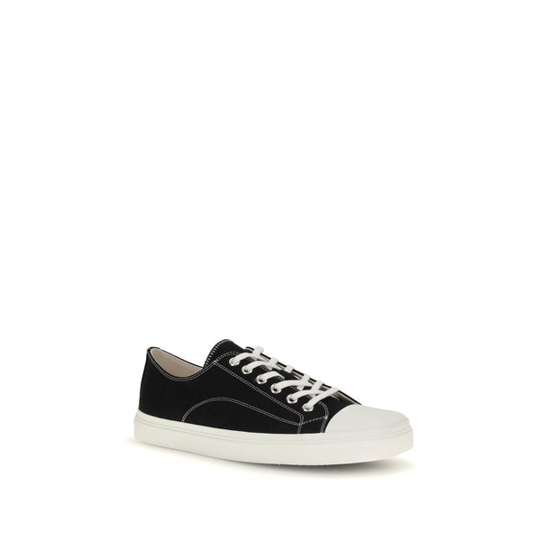 Schwarze Baumwoll-Sneaker mit niedrigem Schnitt