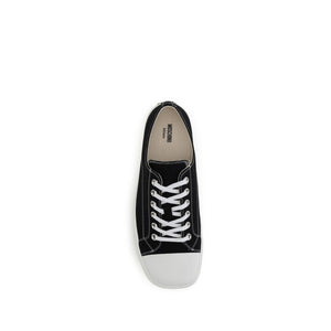 Schwarze Baumwoll-Sneaker mit niedrigem Schnitt