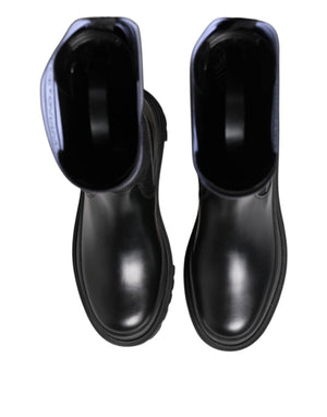 Schwarz Weiß Polyester Socken Hohe Stiefel Schuhe