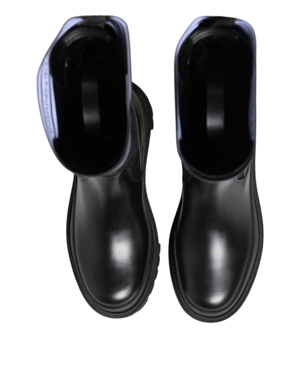 Schwarz Weiß Polyester Socken Hohe Stiefel Schuhe