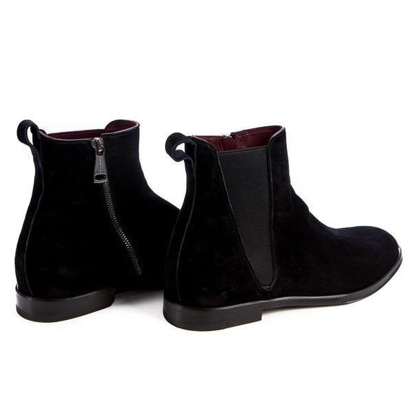 Schwarze Kalbsleder-Stiefelette für Männer
