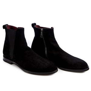Schwarze Kalbsleder-Stiefelette für Männer