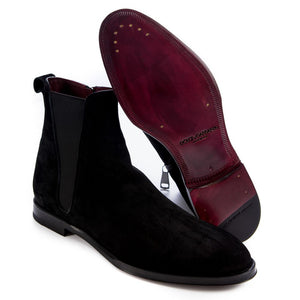 Schwarze Kalbsleder-Stiefelette für Männer