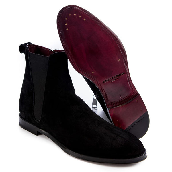 Schwarze Kalbsleder-Stiefelette für Männer
