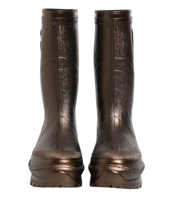 Metallic Bronze Pull On Regen Stiefel Schuhe