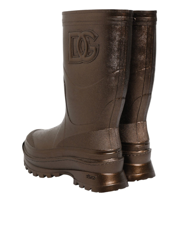 Metallic Bronze Pull On Regen Stiefel Schuhe
