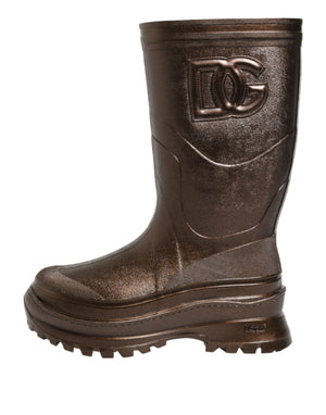 Metallic Bronze Pull On Regen Stiefel Schuhe
