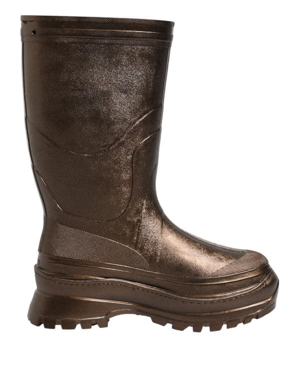 Metallic Bronze Pull On Regen Stiefel Schuhe