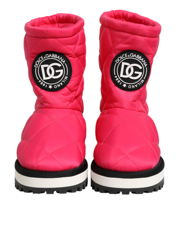 Rosa Weiß Viskose Gepolsterte Mittlere Wadenstiefel Schuhe