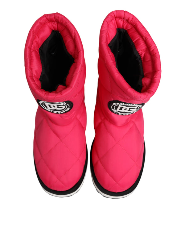 Rosa Weiß Viskose Gepolsterte Mittlere Wadenstiefel Schuhe