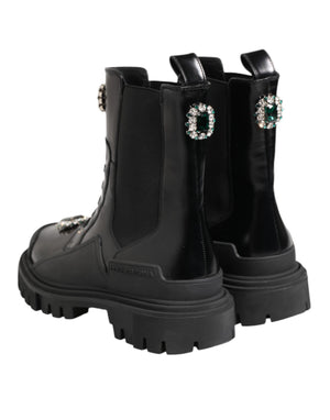 Schwarzer Kristall verschönert Kampfstiefel Schuhe