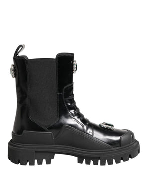 Schwarzer Kristall verschönert Kampfstiefel Schuhe