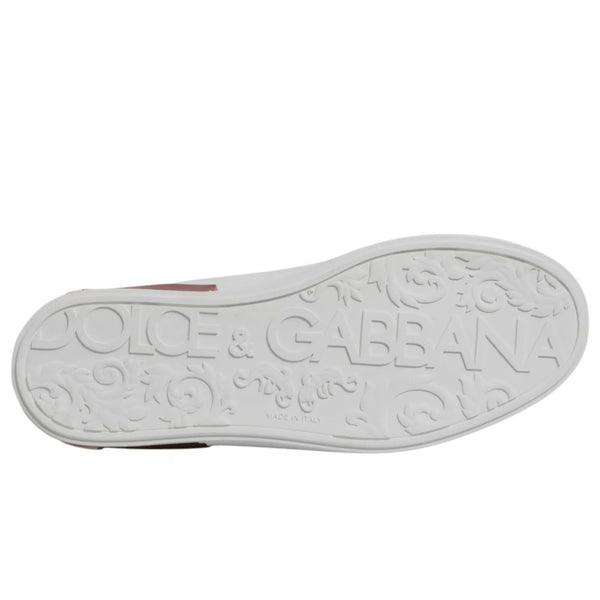 Weiß Rot Leder Logo Portofino Sneaker