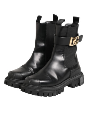 Schwarz Gold DG Logo Trekking Wadenstiefel Schuhe