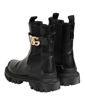 Schwarz Gold DG Logo Trekking Wadenstiefel Schuhe