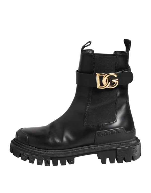 Schwarz Gold DG Logo Trekking Wadenstiefel Schuhe