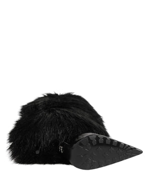 Schwarze Kunstpelz spitze Knie hohe Stiletto Stiefel Schuhe