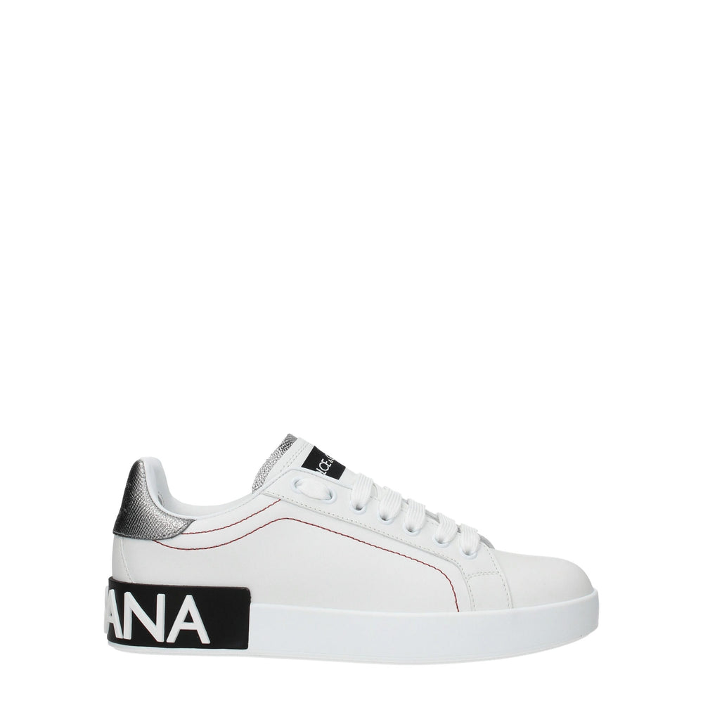 Weiße Sneakers aus Leder mit niedrigem Schaft