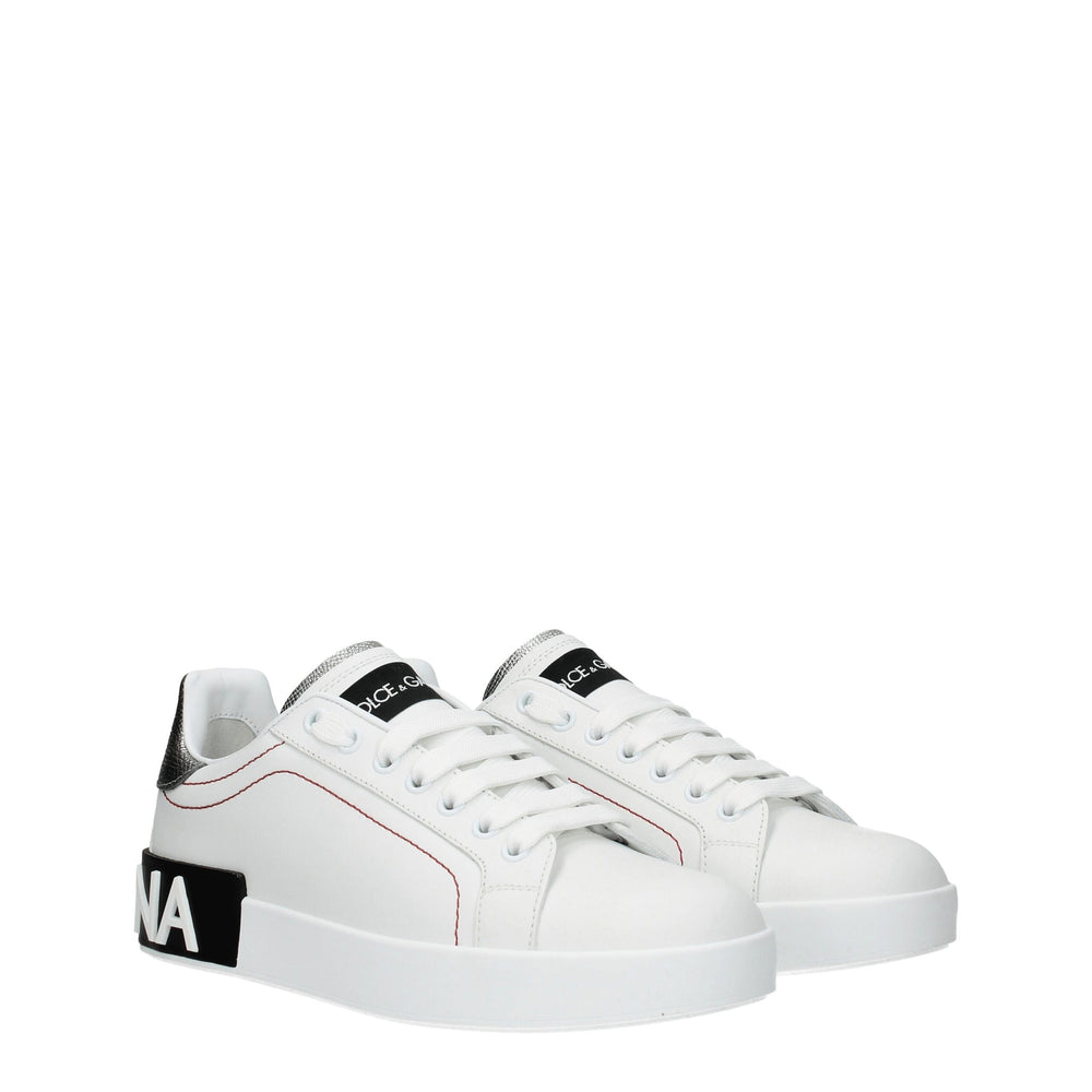 Weiße Sneakers aus Leder mit niedrigem Schaft