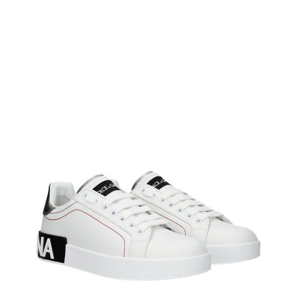Weiße Sneakers aus Leder mit niedrigem Schaft