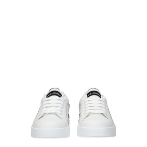 Weiße Sneakers aus Leder mit niedrigem Schaft