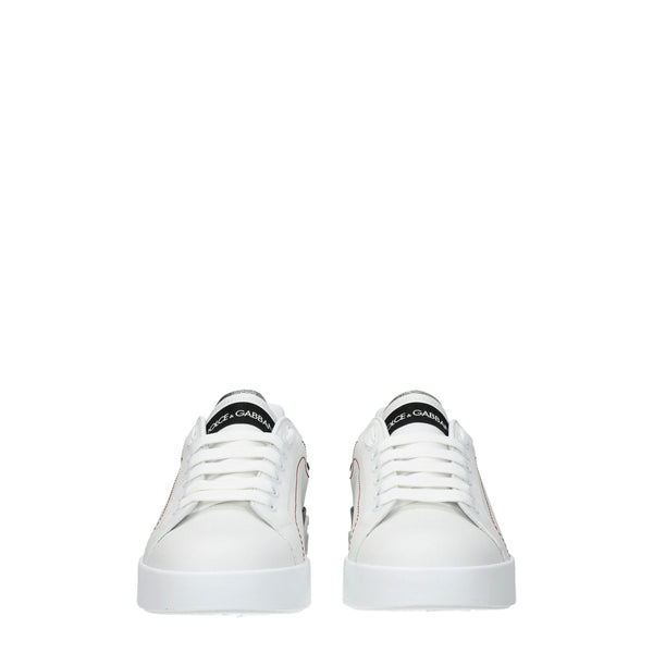 Weiße Sneakers aus Leder mit niedrigem Schaft
