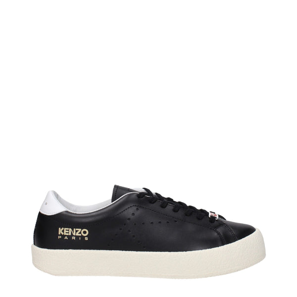 Schwarze Leder-Sneaker mit niedrigem Schaft