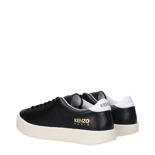 Schwarze Leder-Sneaker mit niedrigem Schaft